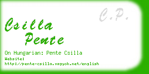 csilla pente business card